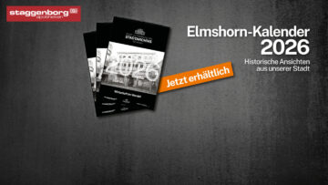 Elmshorn-Kalender 2026 – Historische Ansichten aus Elmshorn, präsentiert von den Staggenborg Apotheken, jetzt erhältlich.