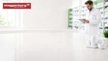 Moderne Apotheke mit Rezept, pharmazeutischer Beratung und grünen Akzenten